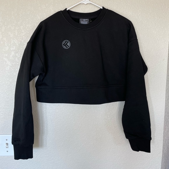 NWT King Kong Apparel Cropped Crew Sweatshirt (Black) - Picture 2 of 7